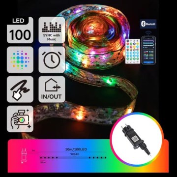 Aigostar - Catena luminosa natalizia intelligente da esterno LED RGBICW MESH, 100 LED, 10 m, IP44 + telecomando