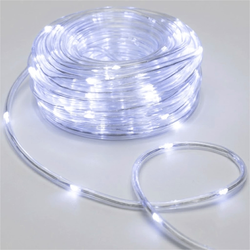 Aigostar - catena luminosa natalizia per esterni a LED 100xLED/8 funzioni 3xAA 10,3m IP44 bianco freddo