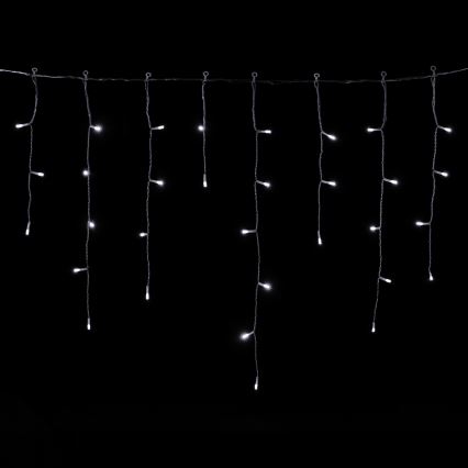 Aigostar - Catena luminosa natalizia LED per esterni 300 LED/8 modalità 3xAA 18x0,6 m IP44 bianco freddo
