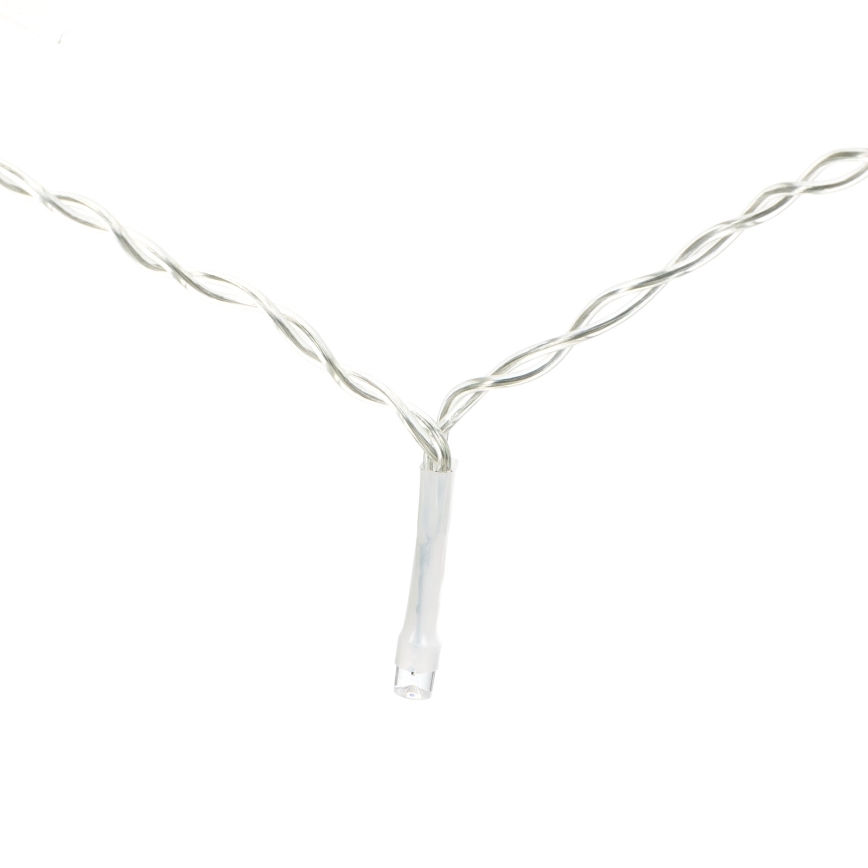 Aigostar - Catena luminosa natalizia LED per esterni 300 LED/8 modalità 3xAA 18x0,6 m IP44 bianco freddo