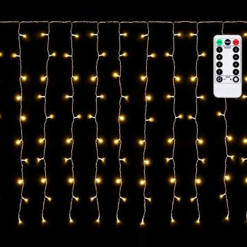 Aigostar - Catena luminosa natalizia LED da esterno 300xLED/8 funzioni 3x1m IP44 bianco caldo + telecomando