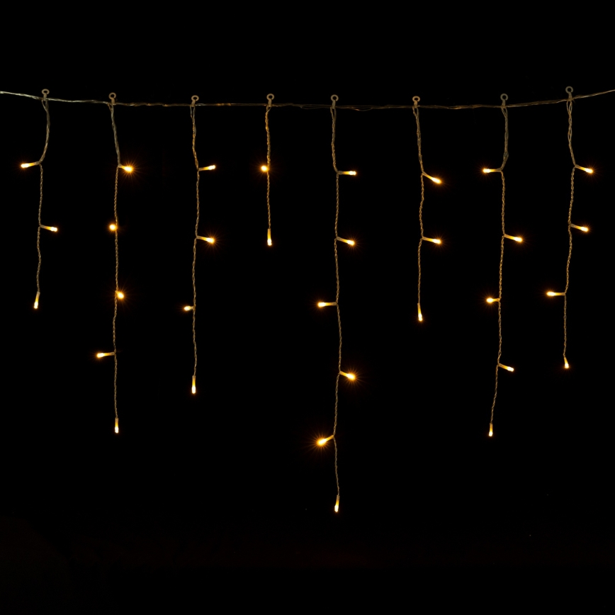 Aigostar - Catena luminosa natalizia a LED per esterni 300xLED/8 funzioni 3xAA 18x0,6 m IP44 bianco caldo