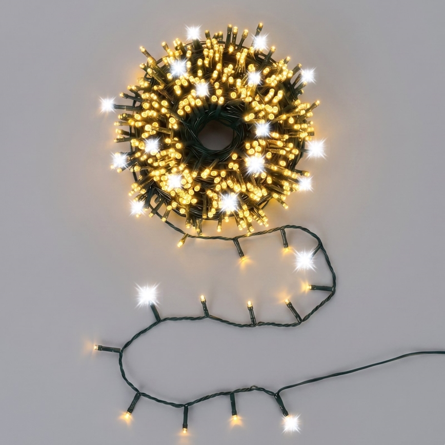 Aigostar - Catena luminosa natalizia LED da esterno 320xLED+80xLED 23m IP44 bianco caldo+freddo