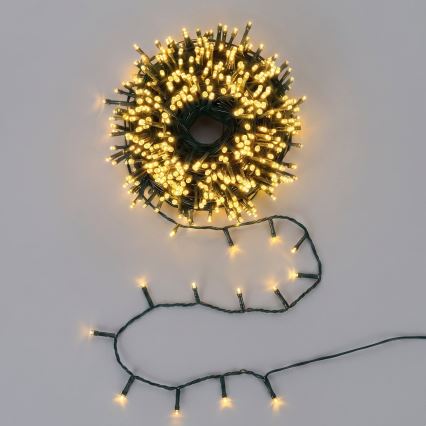 Aigostar - Catena luminosa natalizia LED per esterni 1500xLED/8 funzioni 78m IP44 bianco caldo