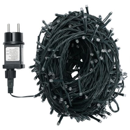 Aigostar - Catena luminosa natalizia LED per esterni, 500 LED/8 funzioni, 53 m, IP44, bianco freddo