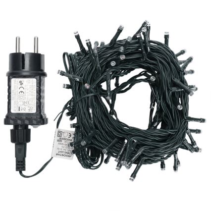 Aigostar - Catena luminosa natalizia per esterni 100 LED/8 funzioni 13 m IP44 bianco caldo