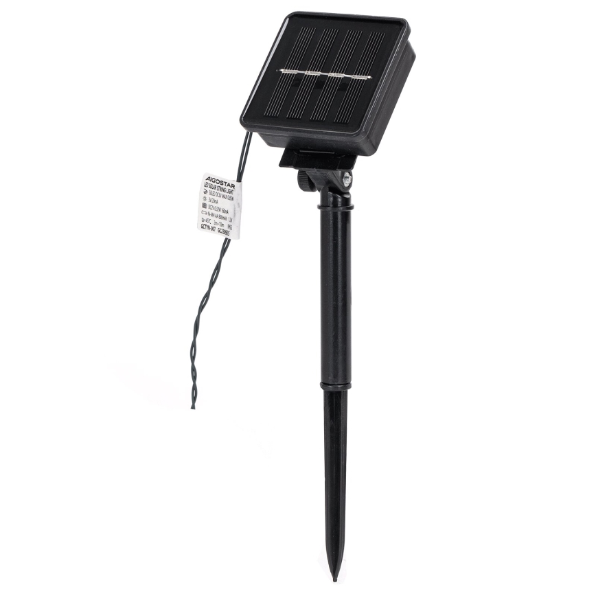 Aigostar - Catena solare a LED 50 LED/8 funzioni 800 mAh 12 m IP65 multicolore