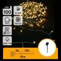 Aigostar - Catena luminosa solare a LED per Natale 100xLED/8 funzioni 12m IP65 bianco caldo 800 mAh
