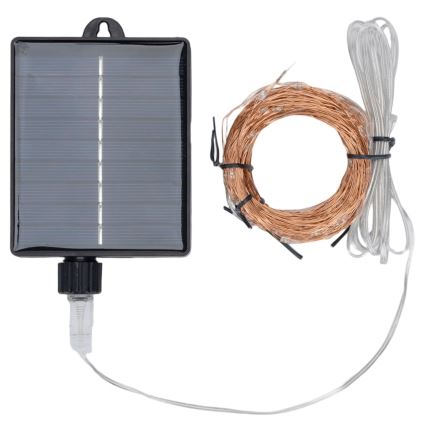 Aigostar - Catena luminosa solare LED natalizia 500 LED/8 funzioni 52 m IP65 bianco caldo 1200 mAh