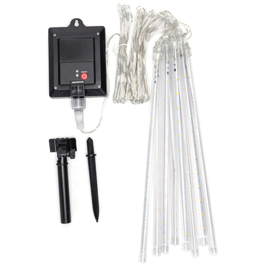 Aigostar - catena luminosa solare a LED per Natale 192xLED/8m IP65 1200 mAh bianco freddo