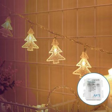 Aigostar - Catena natalizia LED 20xLED/3xAA 3,3m alberi