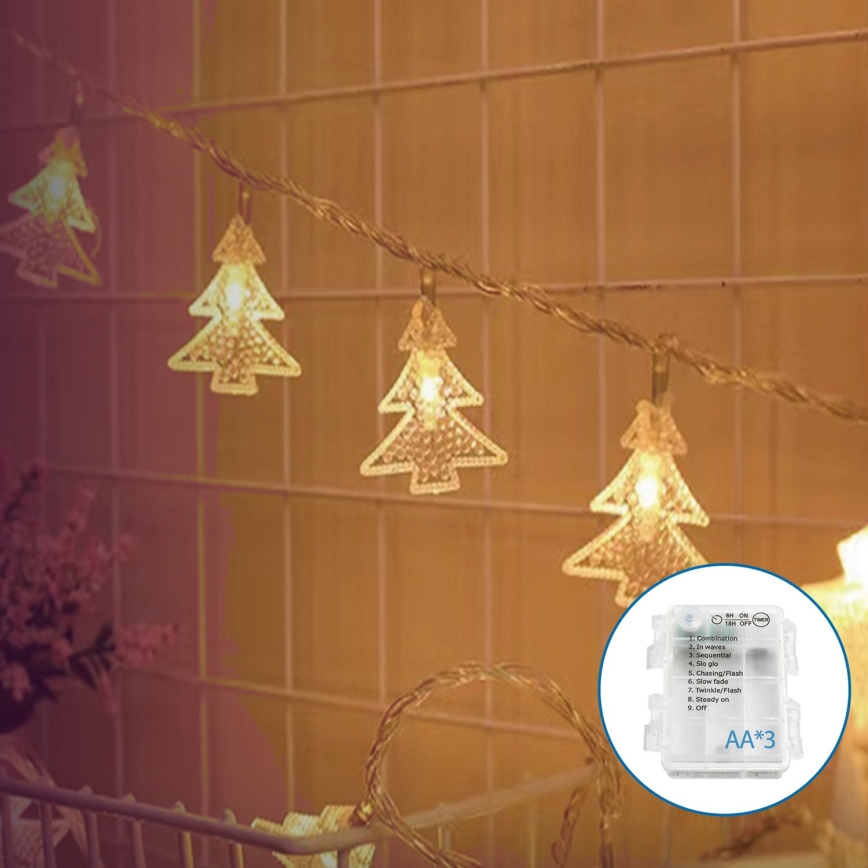 Aigostar - Catena natalizia LED 20xLED/3xAA 3,3m alberi