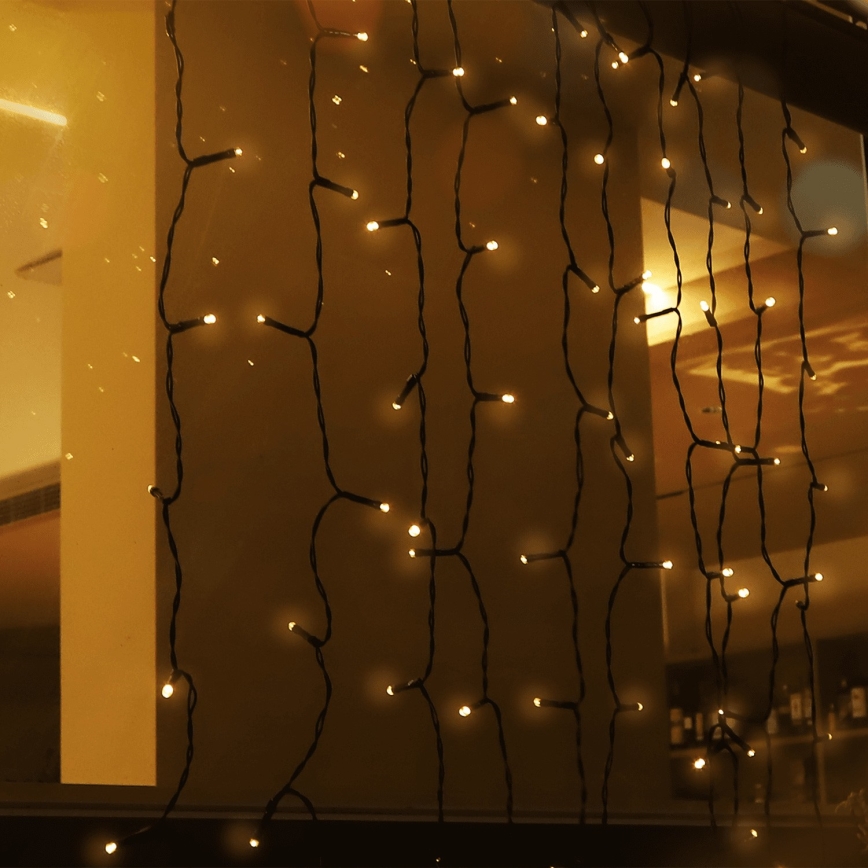Aigostar - Catena natalizia solare a LED 100xLED/8 funzioni 4x1m IP65 bianco caldo