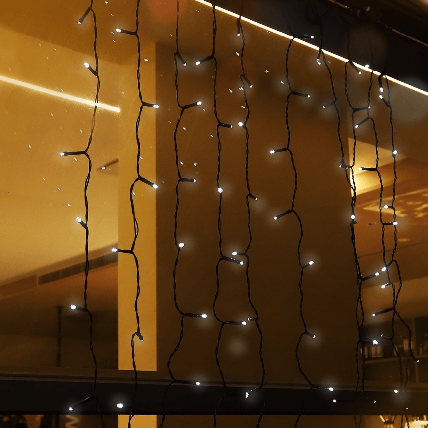 Aigostar - Catena natalizia solare a LED 100xLED/8 funzioni 4x1m IP65 bianco freddo