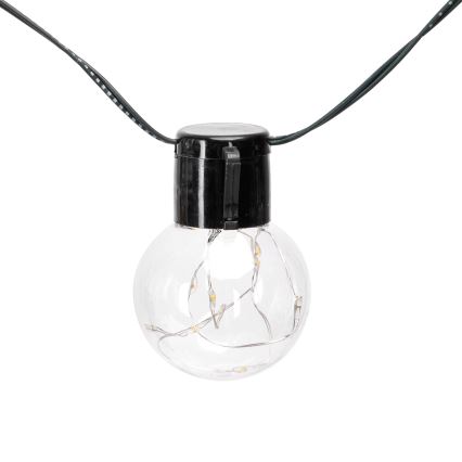 Aigostar - Catena natalizia solare a LED 10xLED/8 funzioni 6,5m IP65 bianco caldo