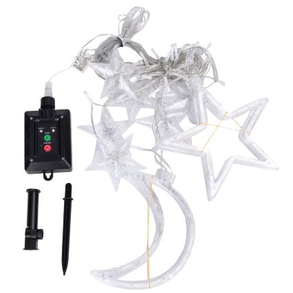 Aigostar - Catena solare a LED 120xLED/8 funzioni 3x0,6m 500 mAh IP65 bianco freddo
