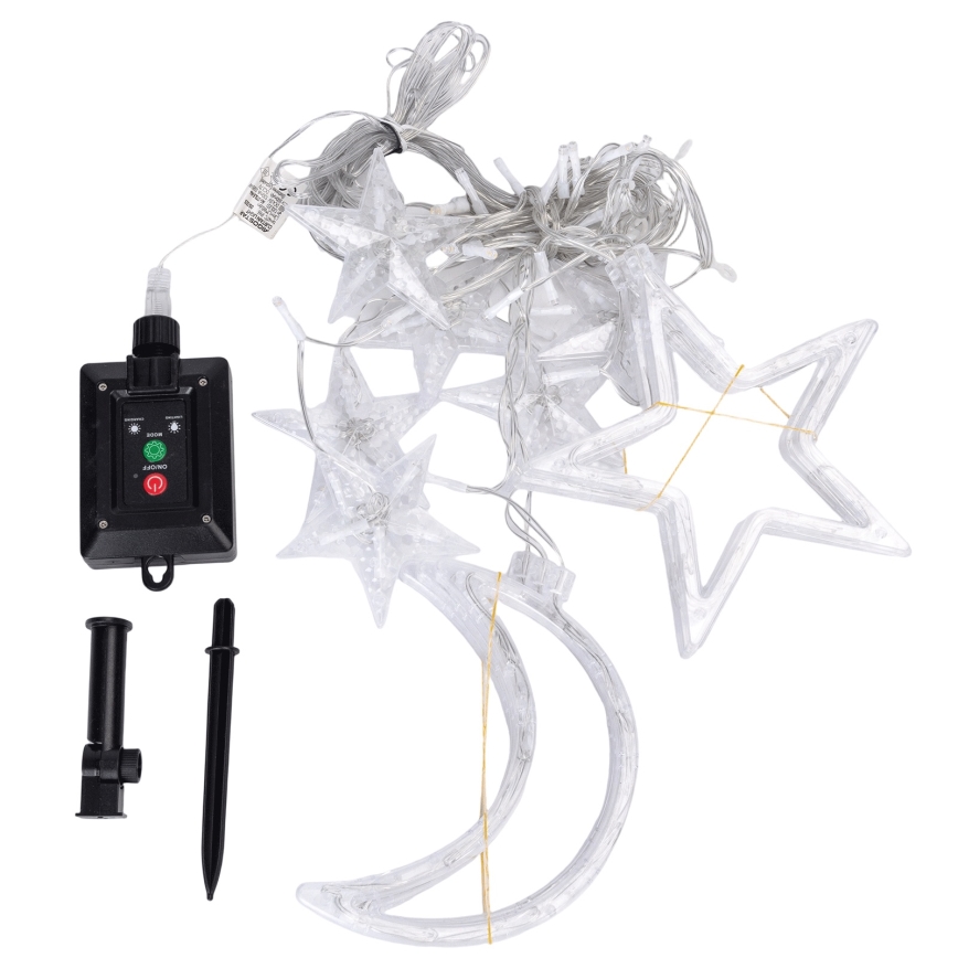Aigostar - Catena solare a LED 120xLED/8 funzioni 3x0,6m 500 mAh IP65 bianco freddo