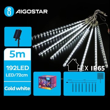 Aigostar - Catena natalizia solare a LED 192xLED/8m IP65 bianco freddo