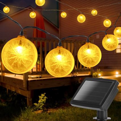 Aigostar - Catena solare LED 10xLED/3,8m IP44 600 mAh bianco caldo