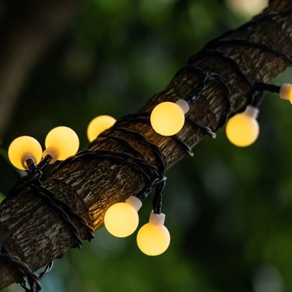 Aigostar - Catena decorativa solare LED 50xLED/8 funzioni 12m IP65 800 mAh bianco caldo