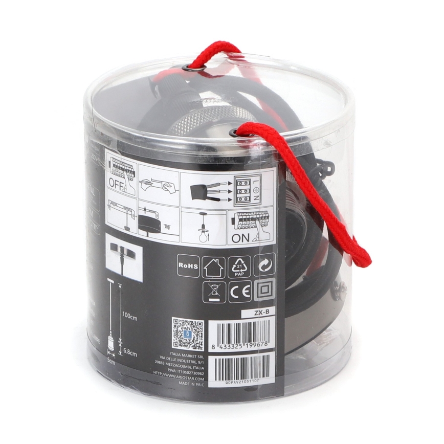 Aigostar - Cavo di alimentazione 1xE27/60W/230V antracite