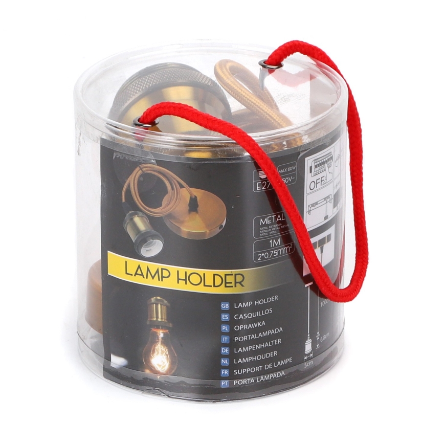 Aigostar - Cavo di alimentazione 1xE27/60W/230V oro
