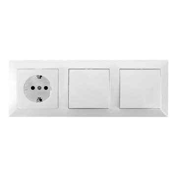 Aigostar - Confezione da 2 interruttori da parete con presa 1x16A/250V SCHUKO