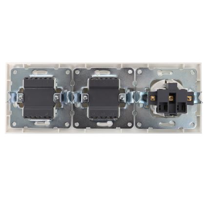 Aigostar - Confezione da 2 interruttori da parete con presa 1x16A/250V SCHUKO