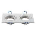 Aigostar - Cornice doppia per faretto da incasso GU10 17,3x9,1 cm bianca