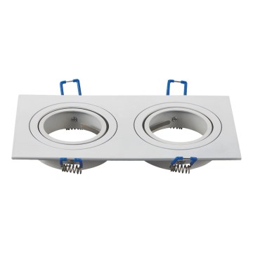 Aigostar - Cornice doppia per faretto da incasso GU10 17,3x9,1 cm bianca