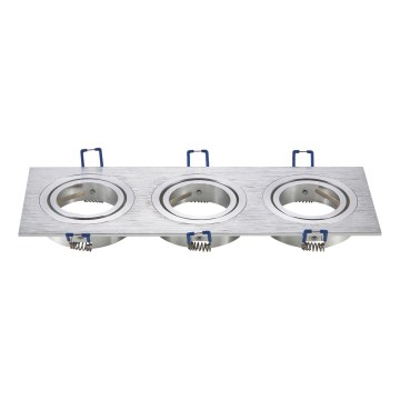 Aigostar - Cornice tripla per faretto da incasso GU10 25,5x9,1 cm cromo opaco