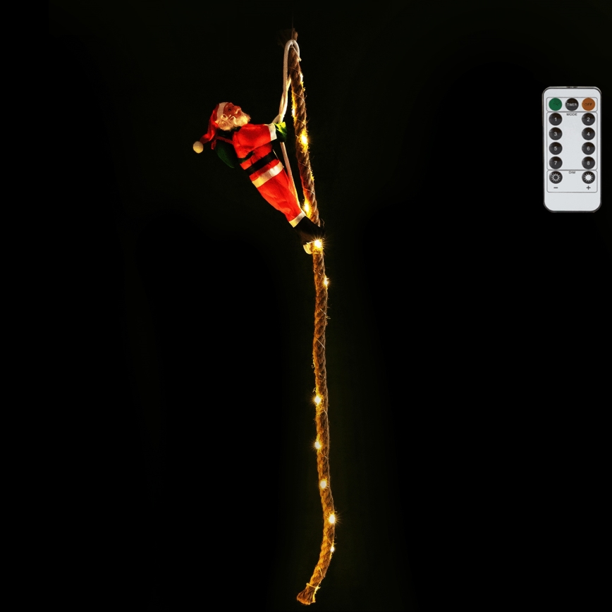 Aigostar - décoration de Noël extérieure LED/4xAA IP44 Père Noël en parachute