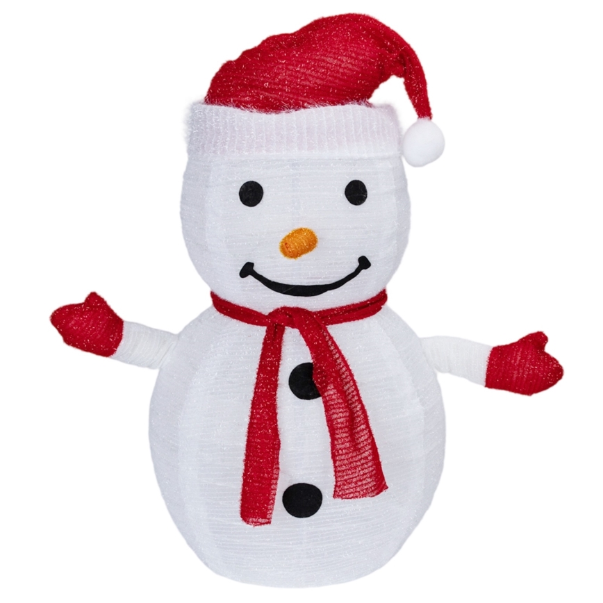 Aigostar - Décoration LED de Noël extérieure, bonhomme de neige 0,7 m, 50 LED, IP44, alimentée par 3 × piles AA, avec télécommande
