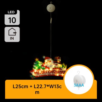 Aigostar - Décoration de Noël LED 10xLED/3xAAA Joyeux Noël 13 cm