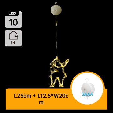 Aigostar - Décoration de Noël LED 10xLED/3xAAA Père Noël 20 cm