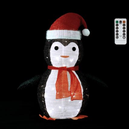 Aigostar - Décoration de Noël LED extérieure, pingouin, 50xLED/3xAA, IP44