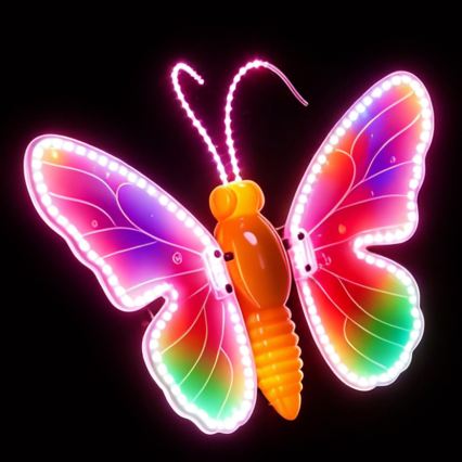 Aigostar - Décoration d'extérieur LED 162 LED 42 cm IP44 papillon/multicolore