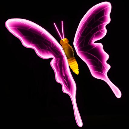 Aigostar - Décoration d'extérieur LED 558xLED 90 cm IP44 papillon/rose