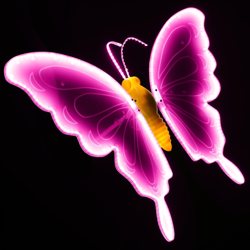 Aigostar - Décoration extérieure 372 x LED, 60 cm, IP44, papillon/rose