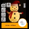 Aigostar - Décoration LED de Noël extérieure, bonhomme de neige 0,7 m, 50 LED, IP44, alimentée par 3 × piles AA, avec télécommande