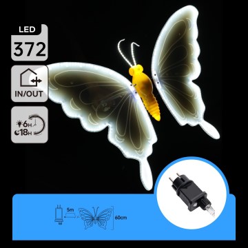 Aigostar - Decorazione LED da esterno 372xLED IP44 bianco freddo farfalla