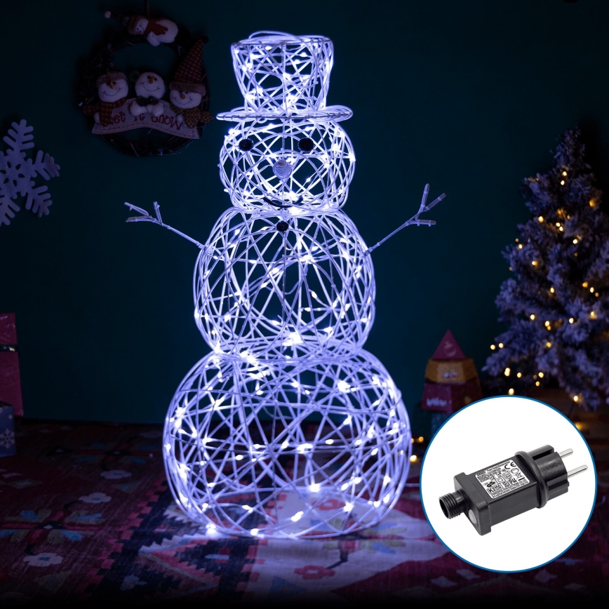 Aigostar - Decorazione natalizia a LED per esterno 3,6W/31/230V 6500K 120cm IP44 pupazzo di neve