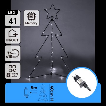 Aigostar - Decorazione natalizia LED da esterno LED/3,6W/230V 40 cm IP44 albero bianco freddo