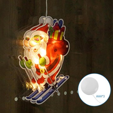 Aigostar - Decorazione natalizia LED LED/3xAAA Babbo Natale sugli sci 23cm