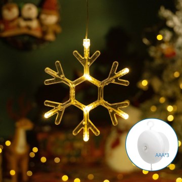 Aigostar - Decorazione natalizia LED LED/3xAAA bianco caldo fiocco di neve 19cm