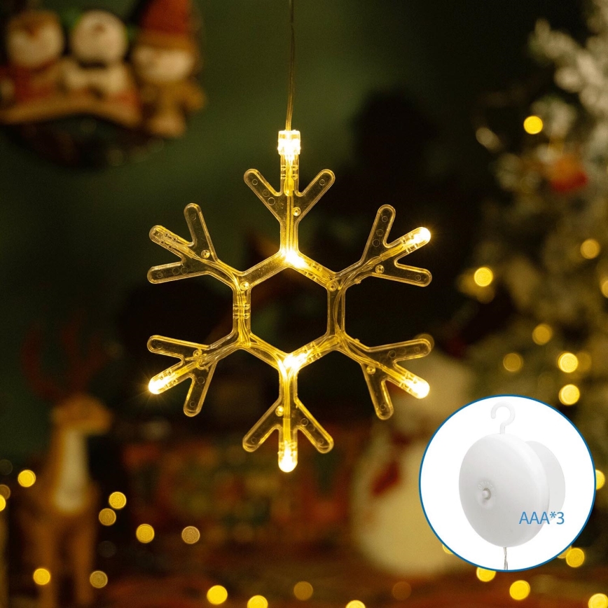 Aigostar - Decorazione natalizia LED LED/3xAAA bianco caldo fiocco di neve 19cm