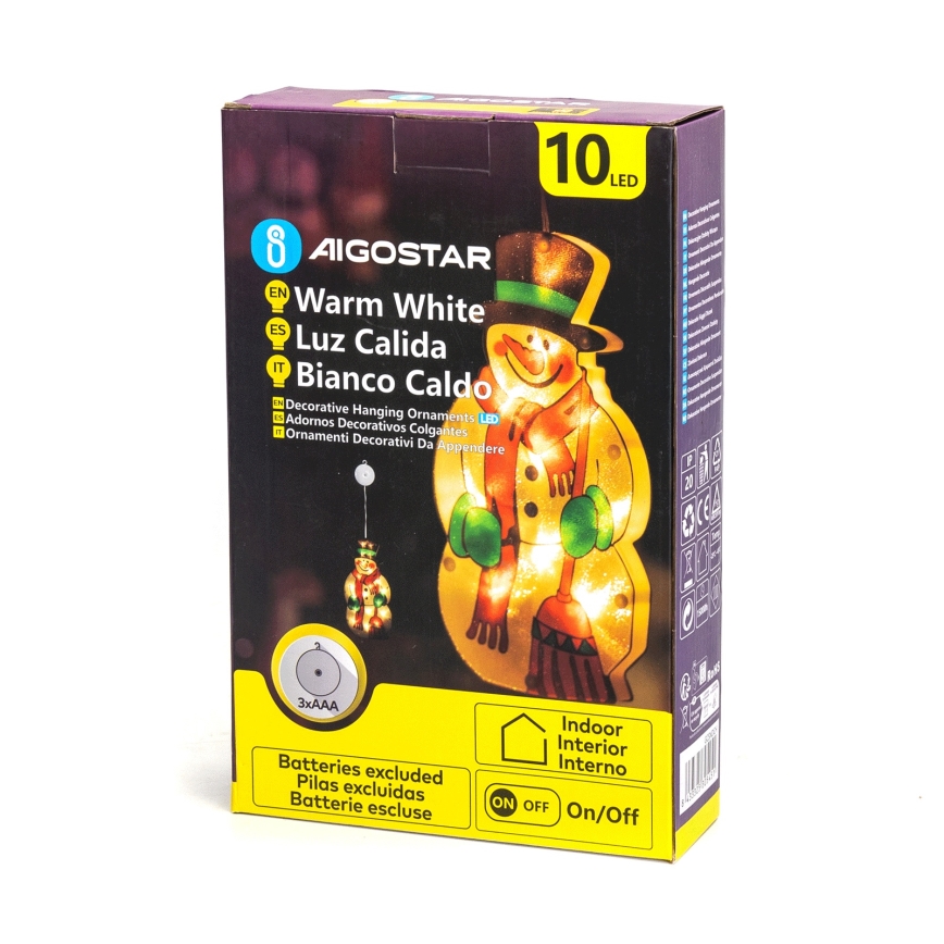 Aigostar - Decorazione natalizia LED LED/3xAAA pupazzo di neve 25cm