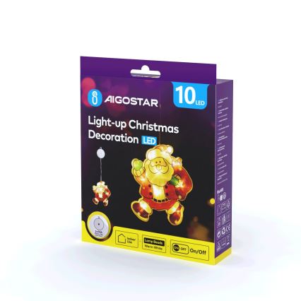 Aigostar - Decorazione natalizia LED LED/3xAAA Santa 20cm