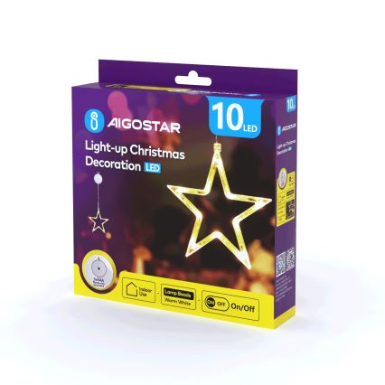 Aigostar - Decorazione natalizia LED LED/3xAAA stella 19cm