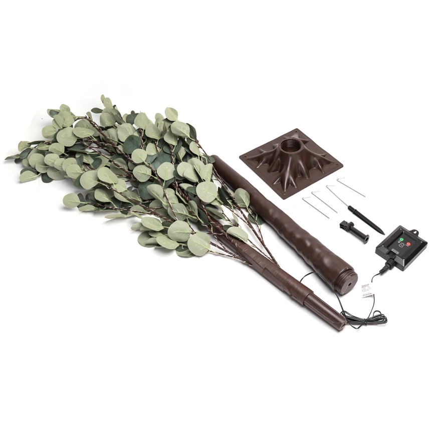 Aigostar - Decorazione solare a LED 210xLED/3,5m IP65 300 mAh bianco caldo eucalipto
